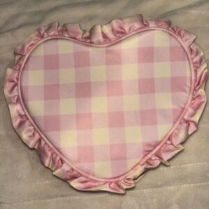 Stoney Clover Lane Pink and Cream Heart-Shaped Medium Pouch